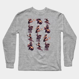 Pin-ups of the Apocalypse (Texture) Long Sleeve T-Shirt